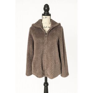 Love to Lounge Women’s Cozy Zip Up Hoodie Size S Textured Oversized Loungewear